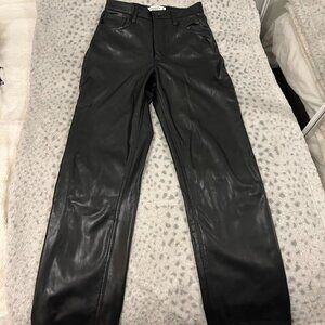 Abercrombie 90's Straight Ultra High Rise Leather Pants- Curve Love